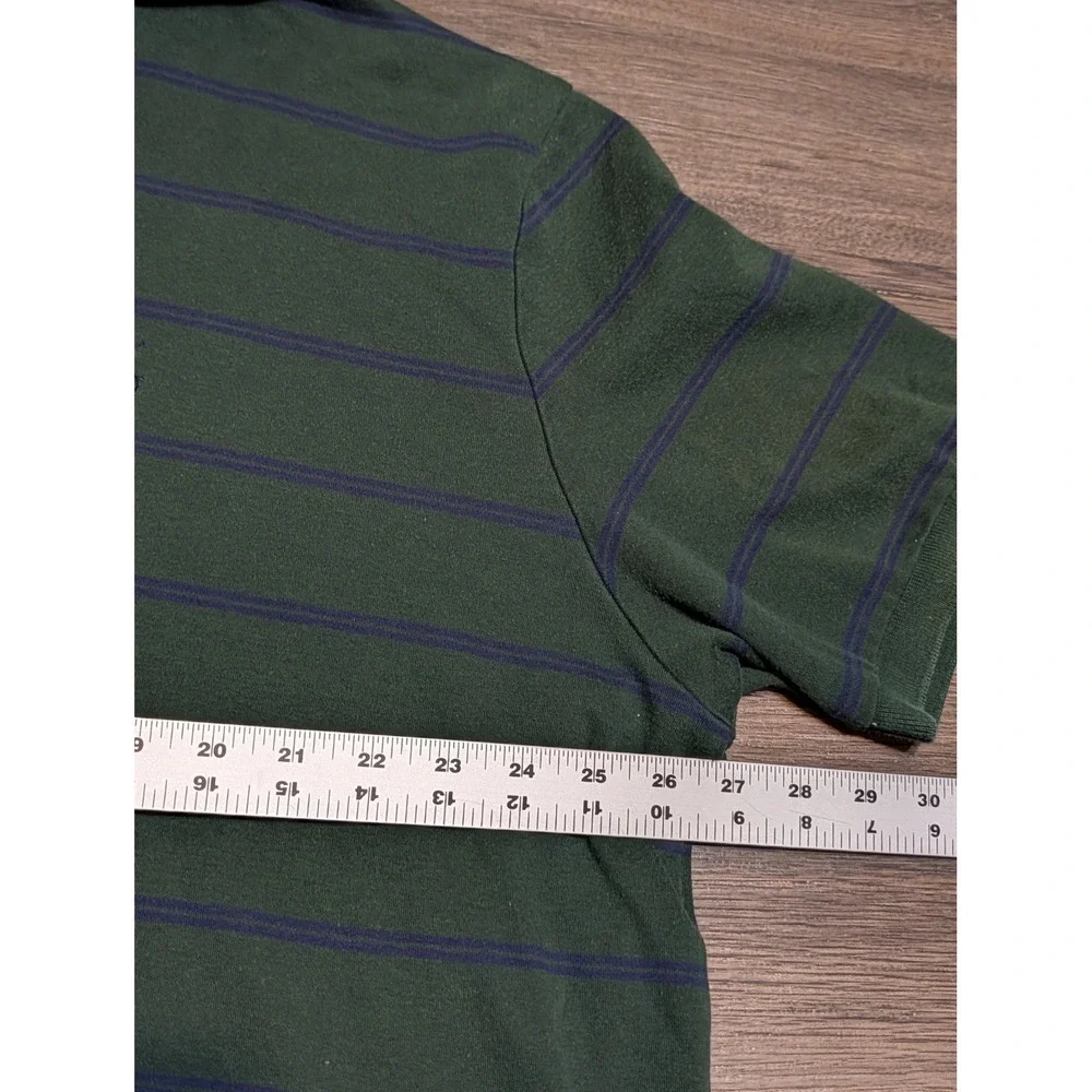 Polo Ralph Lauren Mens XXL Green Navy Blue Striped Short Sleeve Polo Shirt Pony